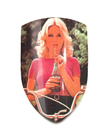 Vintage Cycling Girl Headbadge
