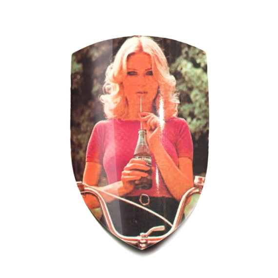 Vintage Cycling Girl Headbadge