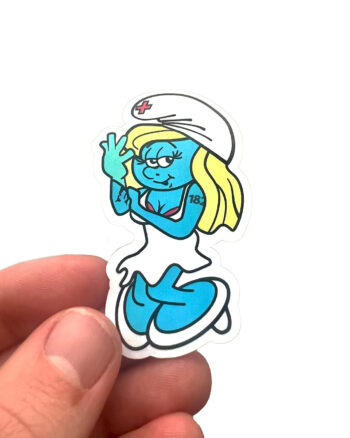 Smurfin Enema Nurse Sticker
